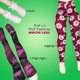 1/3 Kid Legcessories for MDD Mochi-Ashi chubby leg 40cm Resin & Vinyl BJD Dolls - Tights, Leggings, Socks, Stockings - Downloadable RAD Doll Clothes PDF Sewing Pattern