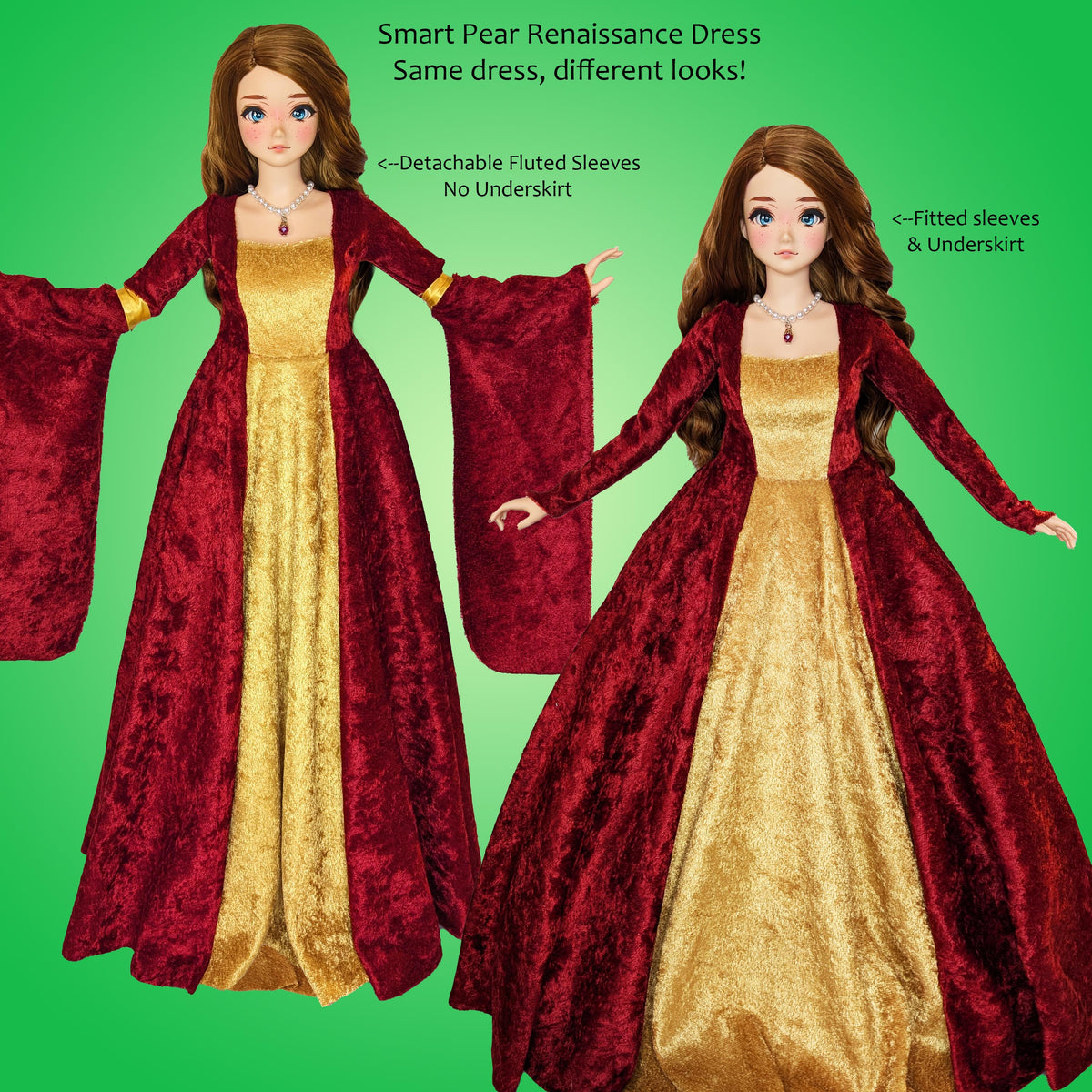 1/3 Smart Pear Vinyl BJD Dolls - Renaissance Gown Renfaire dress - Dow Requiem Art Designs 1/3 Smart Pear Vinyl BJD Dolls - Renaissance Gown Renfaire dress - Dow Requiem Art Designs