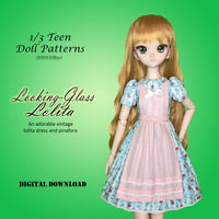 1/3 Teen DDP OB50 - Looking Glass Lolita - Cute Alice dress and Apron - Downloadable RAD Doll Clothes PDF Sewing Pattern