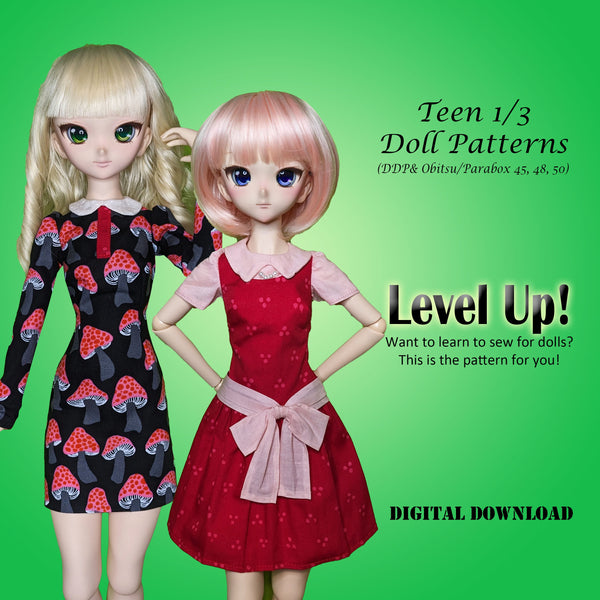 This downloadable PDF sewing pattern will let you make clothes for Obitsu Parabox 45cm 48cm 50cm and Volks Dollfie Dream Pretty DDP vinyl bjd dolls