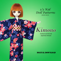 1/3 Kid MDD MSD - Kimono - Japanese Yukata & Furisode  - Downloadable RAD Doll Clothes PDF Sewing Pattern