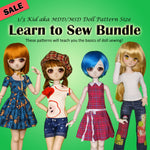 1/3 Kid MDD - Learn To Sew Bundle - Dresses, casuals, jeans & a T-Shirt - Downloadable RAD Doll Clothes PDF Sewing Pattern