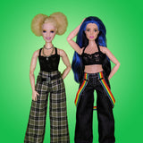 MGC RAVE! 11.5" Curvy Fashion Doll - Crop top camisole and wide leg flare jeans or pants - Downloadable RAD Doll Clothes PDF Sewing Pattern