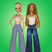 MG RAVE! 11.5" Fashion Doll - Crop top camisole and wide leg flare jeans or pants - Downloadable RAD Doll Clothes PDF Sewing Pattern