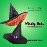 Multi Witches Hats - All Doll Sizes - Halloween Costume Witch Hat - Downloadable RAD Doll Clothes PDF Sewing Pattern