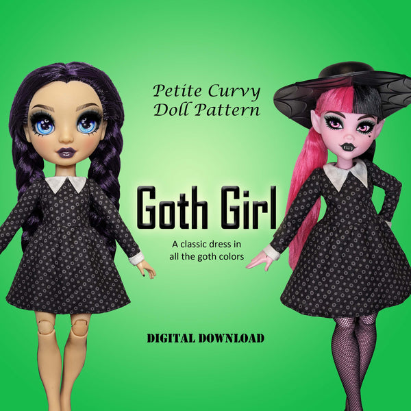 PC Goth Girl 11" Fashion Doll - Halloween Monster A-Line Dress Costume Requiem Art Designs PC Goth Girl 11" Fashion Doll - Halloween Monster A-Line Dress Costume Requiem Art Designs