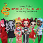 PC 11" Fashion Doll Lunar New Year Bargain Bundle - Chinese Qipao, Japanese Kimono, Korean Hanbok dresses - Downloadable RAD Doll Clothes PDF Sewing Patterns