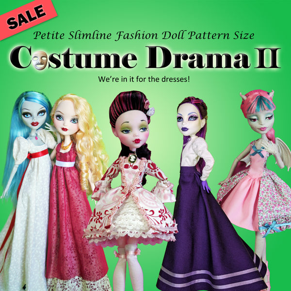 PS 10.5" Fashion Dolls Costume Drama 2 Bargain Bundle - Rococo, Regency, & Victorian dresses - Downloadable RAD Doll Clothes PDF Sewing Patterns