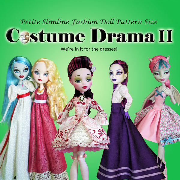 PS 10.5" Fashion Dolls Costume Drama 2 Bargain Bundle - Rococo, Regency, & Victorian dresses - Downloadable RAD Doll Clothes PDF Sewing Patterns