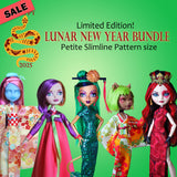 PS 10.5" Fashion Doll Lunar New Year Bargain Bundle - Chinese Qipao, Japanese Kimono, Korean Hanbok dresses - Downloadable RAD Doll Clothes PDF Sewing Patterns