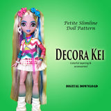 PS Decora Kei 10.5" Fashion Doll - Japanese layerable harajuku street fashion - Downloadable RAD Doll Clothes PDF Sewing Pattern