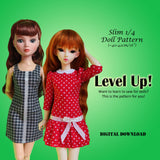 1/4 40cm Slim MSD - Learn To Sew Bundle - Dresses, casuals, jeans & a T-Shirt - Downloadable RAD Doll Clothes PDF Sewing Pattern