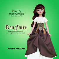 1/4 40cm Slim MSD BJD Fashion Dolls - Costume Drama 1 Bargain Bundle - Medieval and Renaissance dresses - Downloadable RAD Doll Clothes PDF Sewing Patterns