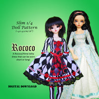 1/4 40cm Slim MSD BJD Fashion Dolls - Costume Drama 2 Bargain Bundle - Rococo, Regency, & Victorian dresses - Downloadable RAD Doll Clothes PDF Sewing Patterns