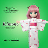 Tiny Pear Chimikko & Imomo - KIMONO - Japanese Furisode, Yukata dresses - Downloadable RAD Doll Clothes PDF Sewing Pattern