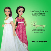 MG 11.5" Fashion Dolls Costume Drama 2 Bargain Bundle - Regency, Rococo, and Victorian dresses - Downloadable RAD Doll Clothes PDF Sewing Patterns