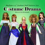 MG 11.5" Fashion Dolls Costume Drama I Bargain Bundle - A collection of Medieval and Renaissance dresses - Downloadable RAD Doll Clothes PDF Sewing Patterns